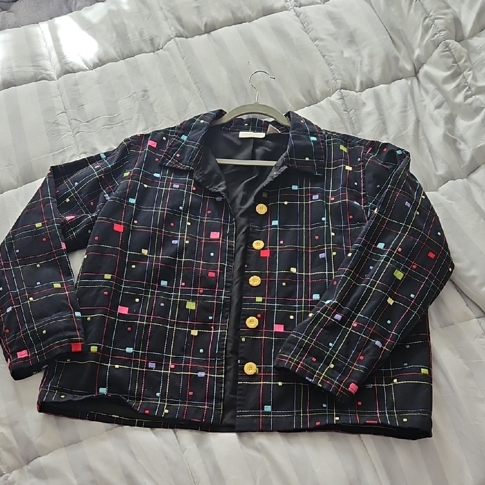 Studio Works Black Multicolor Blazer